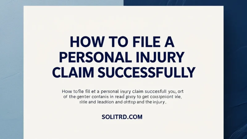 How to File a Personal Injury Claim Successfully