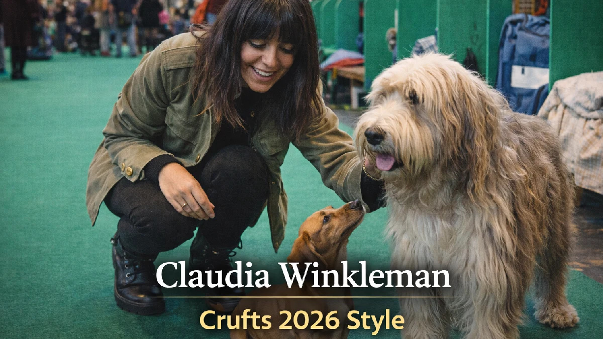Claudia Winkleman Brings Signature Style to Crufts 2026