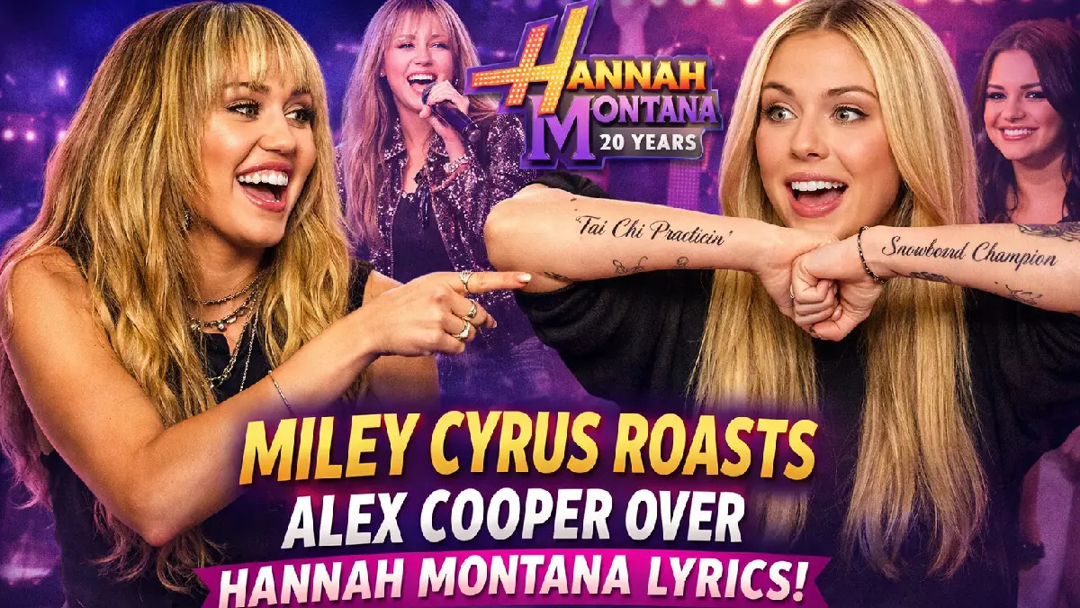 Miley Cyrus Roasts Alex Cooper Over Tattoo Slip  And Fans Can’t Get Enough of This Hannah Montana Moment