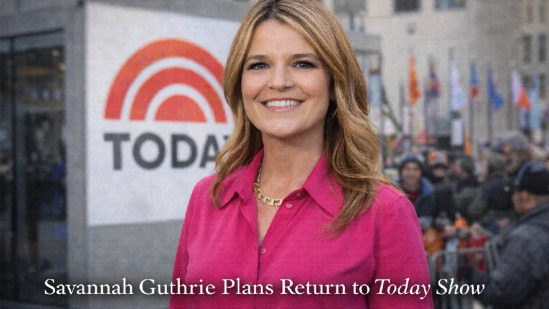 Today Show Update: Savannah Guthrie Plans Return