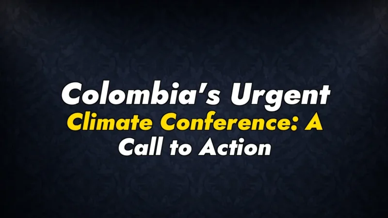Colombia’s Urgent Climate Conference: A Call to Action